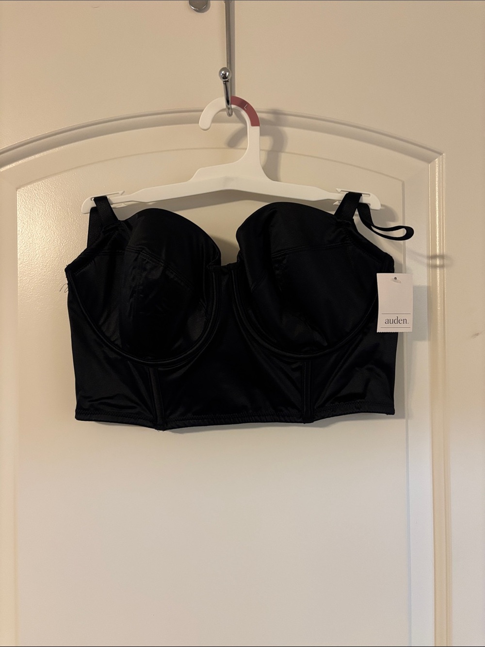 New Auden Black Longline Bustier Bra with Convertible Straps